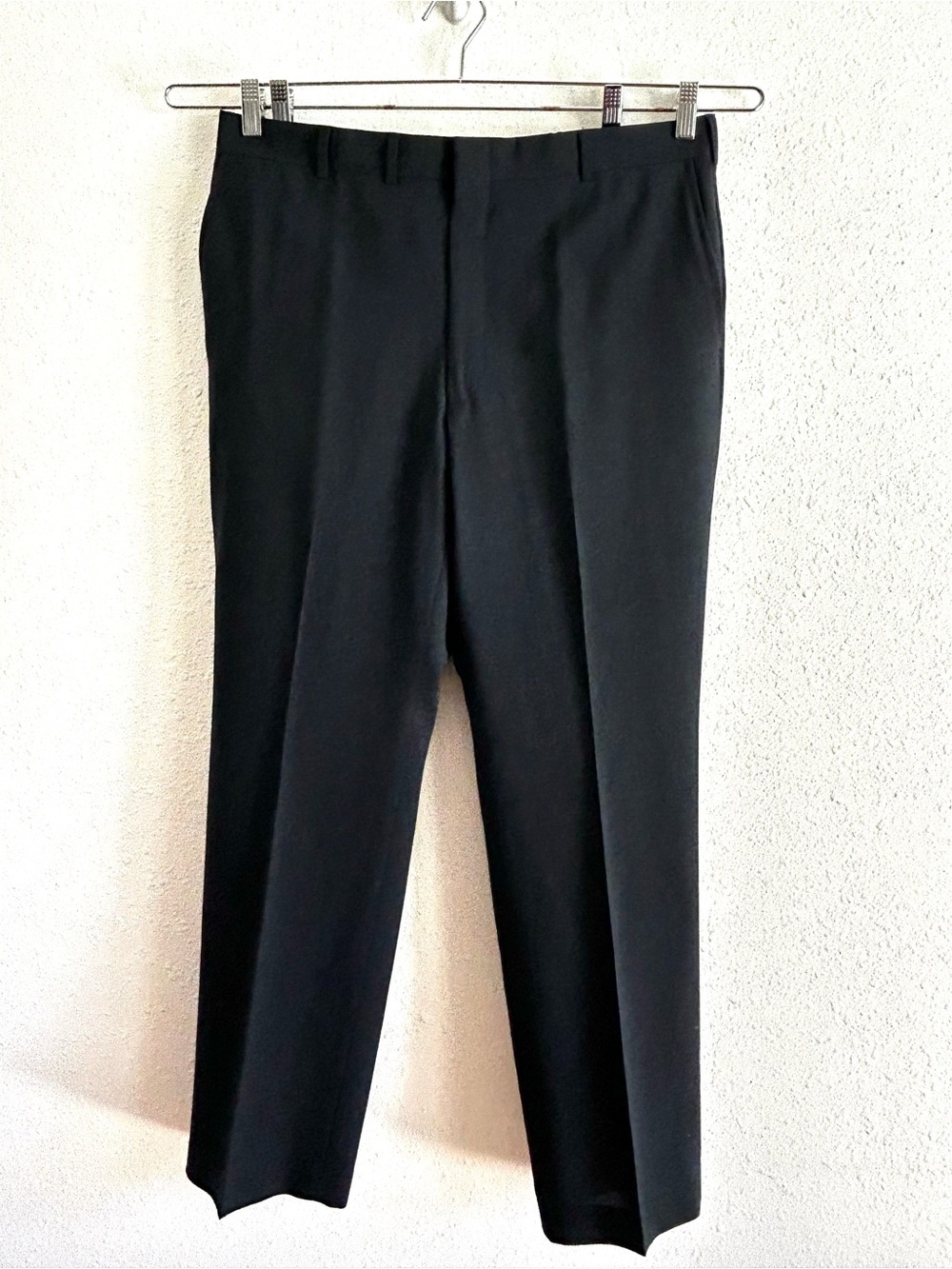 Vtg Old Money USA 36x32 Navy Blue 100% Wool Trousers Mens Pants John Alexander